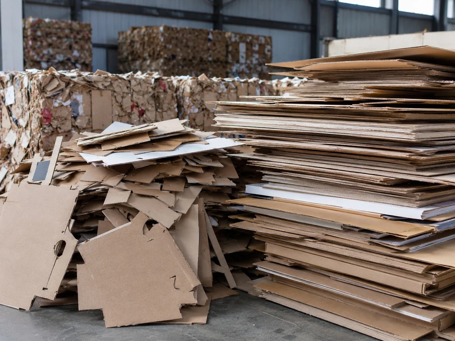 Waste cardboard boxes
